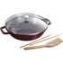 Staub - żeliwny wok bordowy 30 cm