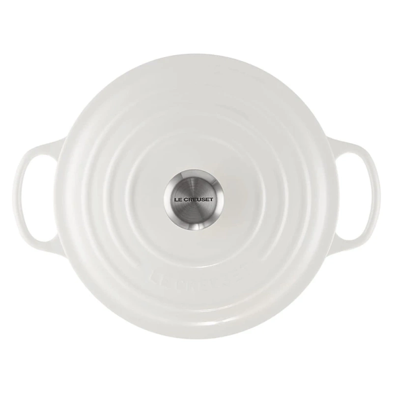 Le Creuset - brytfanna żeliwna emaliowana Signature okrągła 22 cm 3,3 l biały