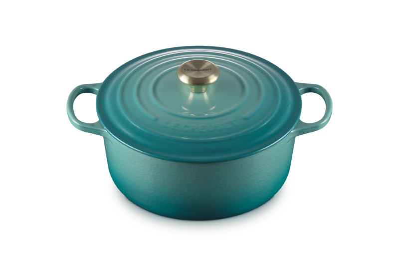 Le Creuset brytfanna żeliwna emaliowana Signature okrągła 26 cm 5,3l bleu riviera