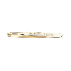 Erbe Solingen - Pęseta prosta 8 cm stal niklowana, pozłacana Golden Zetty