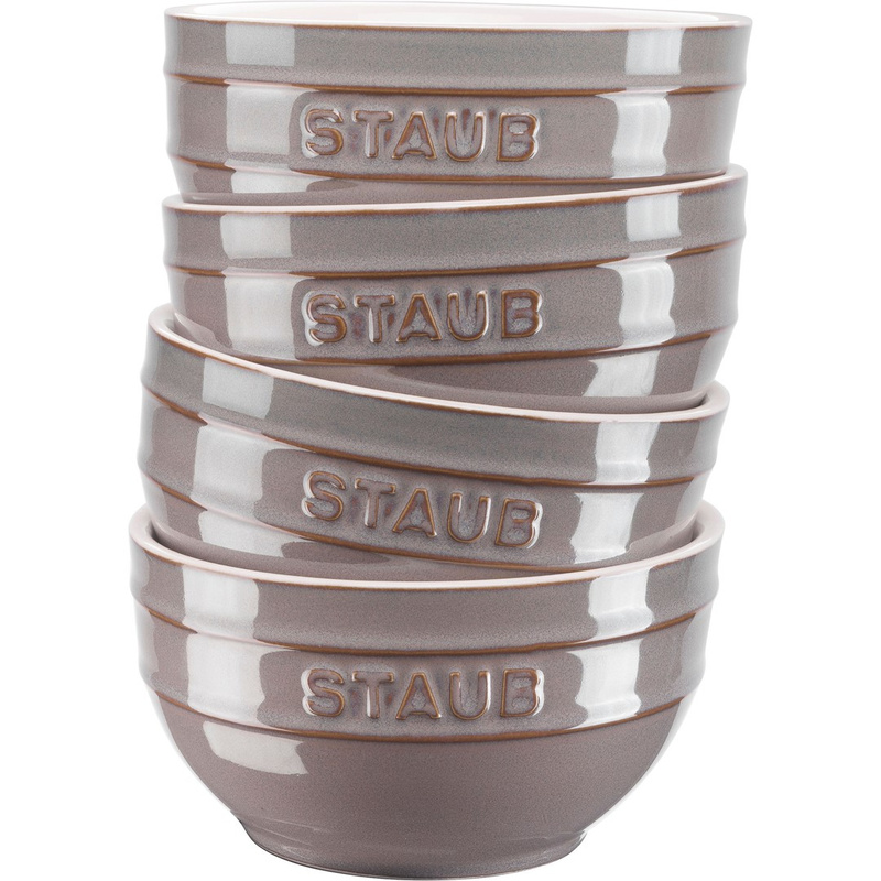 Staub - zestaw 4 misek okrągłych 14 cm antyczny grafitowy Serving