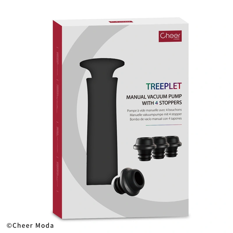 Cheer Moda - Pompka próżniowa z 4 korkami Treeplet czerwona