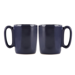 Vialli Design - Dwa kubki ceramiczne z uszkiem 80 ml Fuori granatowe