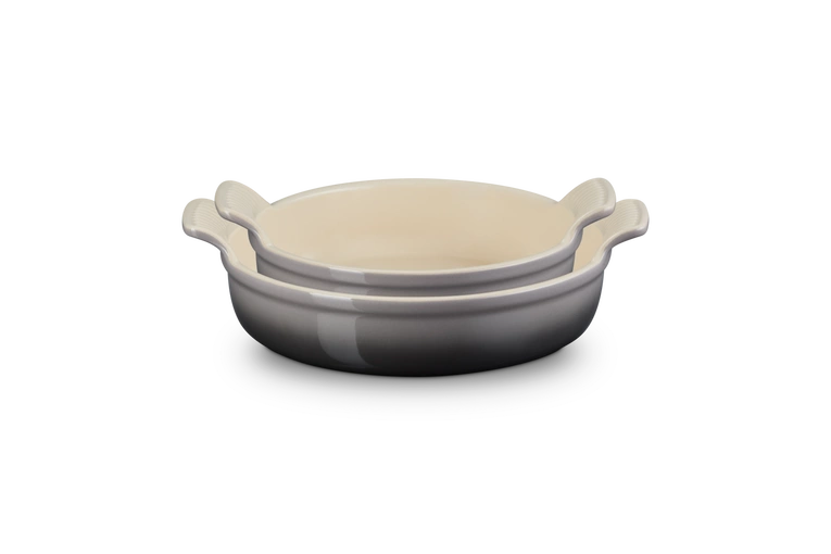 Le Creuset - Kamionkowy zestaw 2 okrągłych form do pieczenia Heritage 20cm/24cm Flint