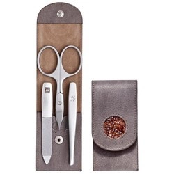 Zwilling - zestaw podróżny – taupe, skórzane etui, 3 elementy Twinox
