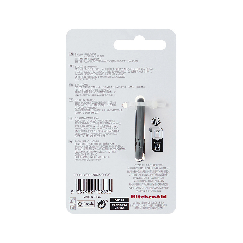 KitchenAid Culinary Tools - miarki kuchenne spoons 5 szt. Charcoal Gray