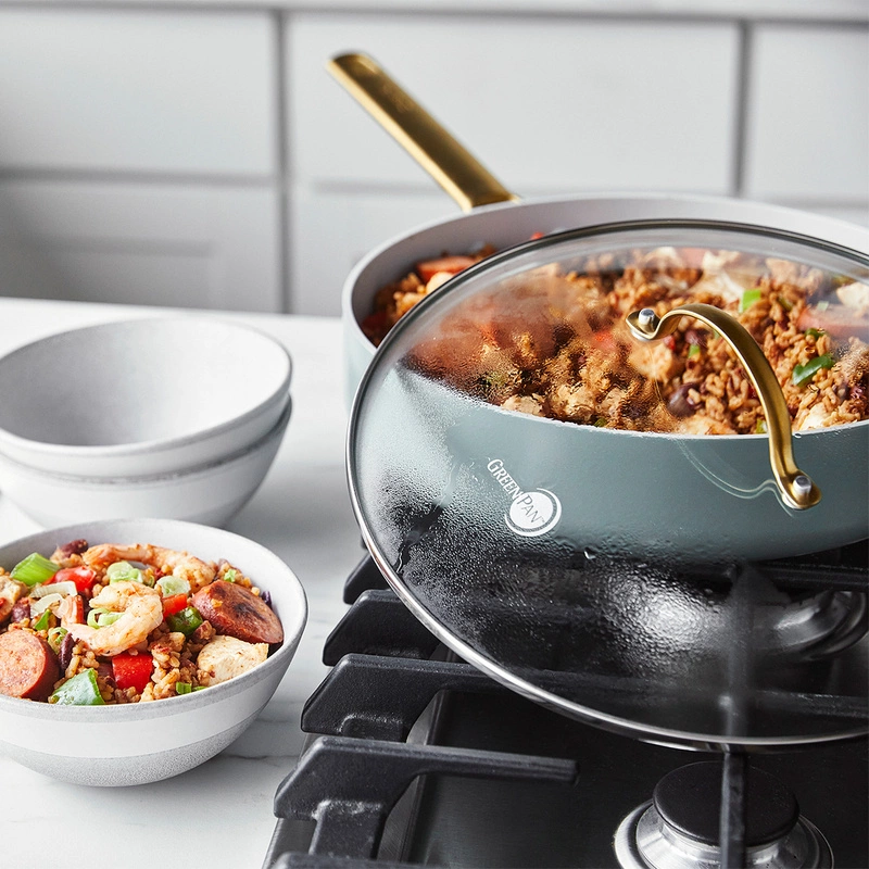 GreenPan - Patelnia ceramiczna głęboka PADOVA Sky Blue 28 cm