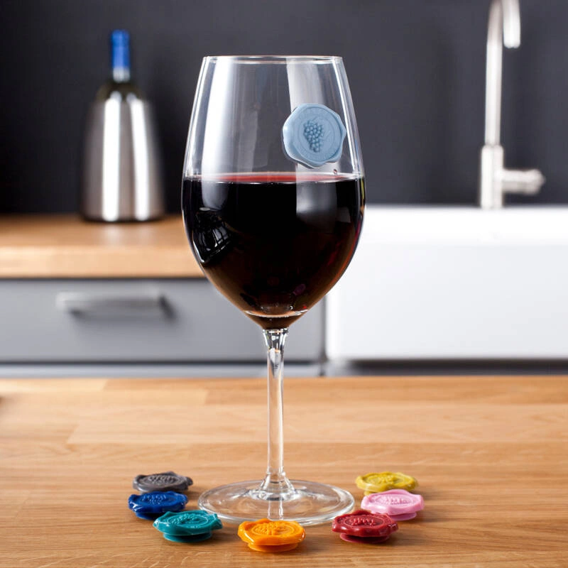 VACU VIN - Znaczki na szklanki i kieliszki Klasyczne Winogrona (8szt)multikolor