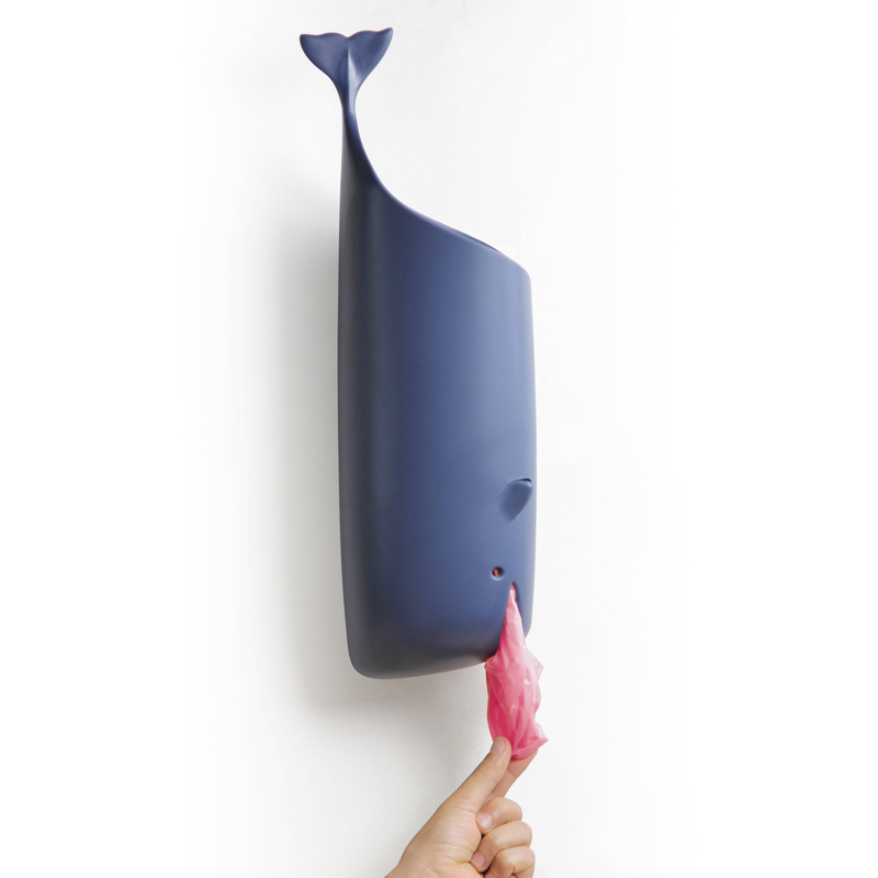 Qualy - Pojemnik na reklamówki Moby Whale niebieski