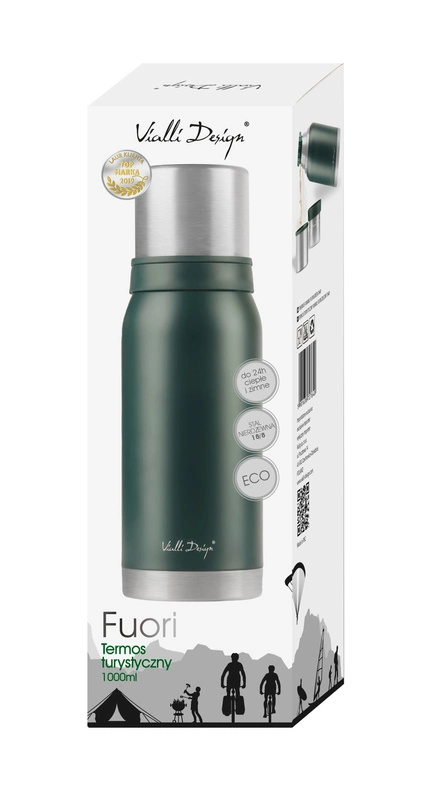 Vialli Design - Termos turystyczny 1L FUORI zielony