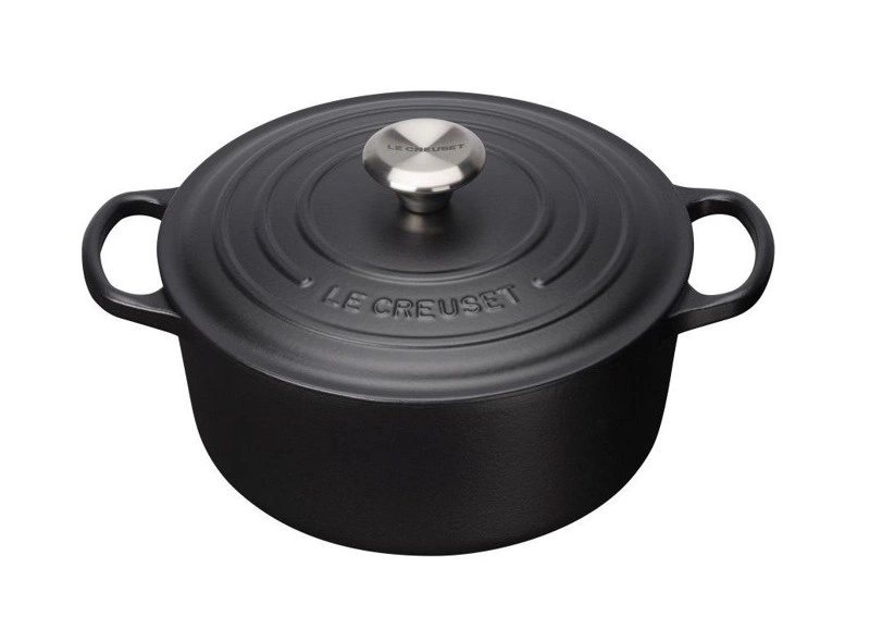 Le Creuset - garnek żeliwny emaliowany Signature okrągła 22 cm 3,3 l czarny