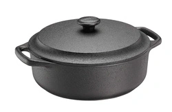 Skeppshult - Garnek żeliwny okrągły z pokrywką - 3 ltr, czarny