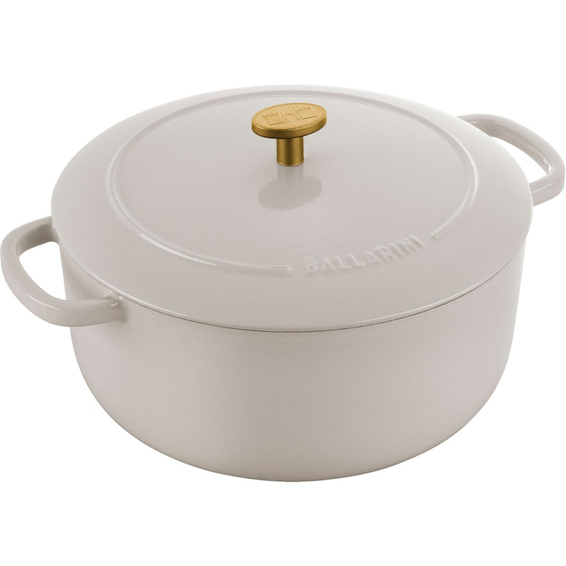 Ballarini - garnek żeliwny okrągły 4 ltr, kość słoniowa Bellamonte