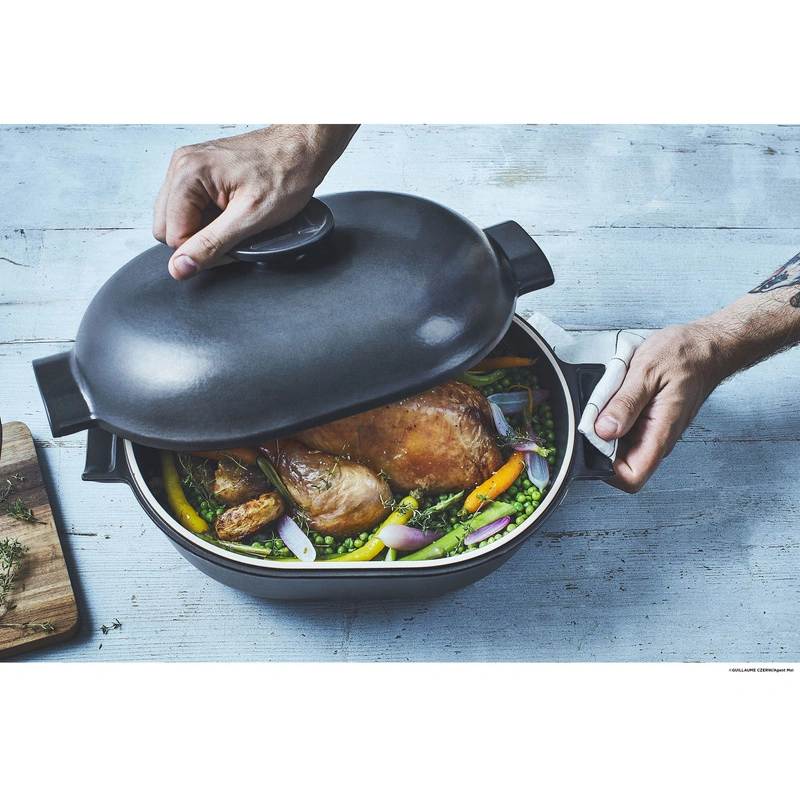Emile Henry - Owalny garnek ceramiczny "Delight" na indukcję 4L - czarny DP