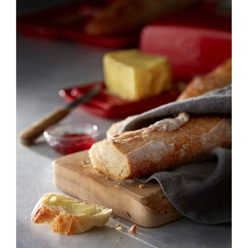 Emile Henry - Forma do wypieku 3 bagietek typu paryskiego - czerwony