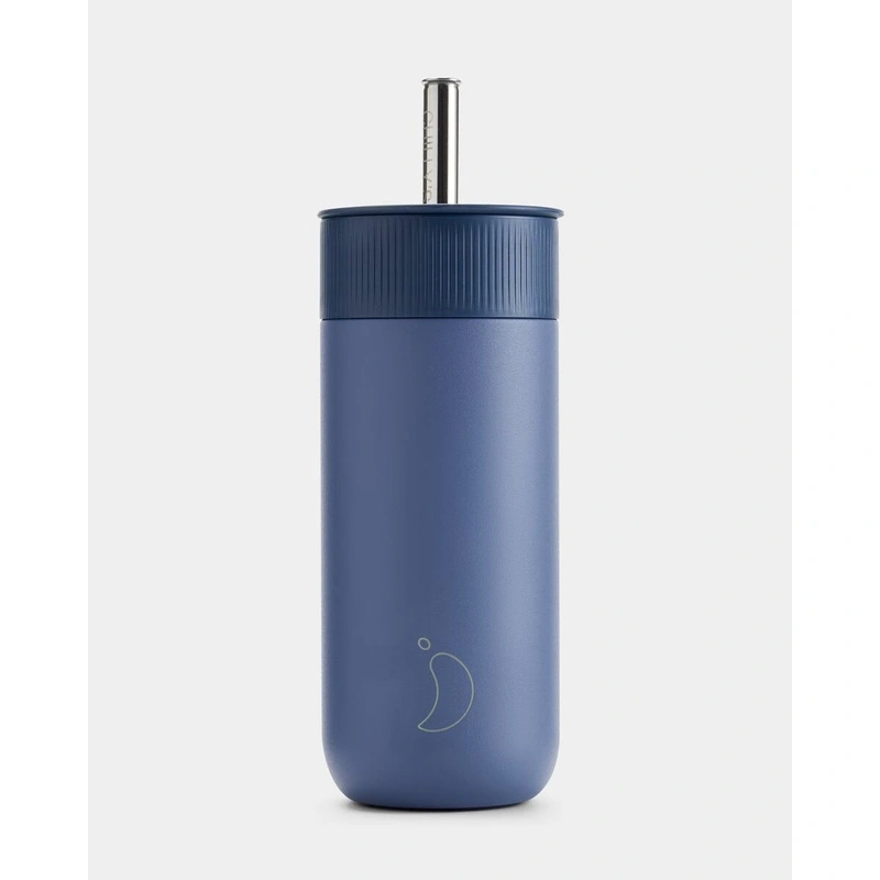 Chilly's Bottles - Termiczny kubek 2w1 ze słomką | 500ml | Granatowy