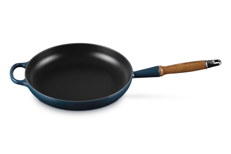 Le Creuset - patelnia żeliwna z drewnianym uchwytem 28 cm nuit
