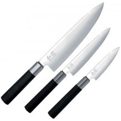 KAI - zestaw trzech japońskich noży Wasabi Black