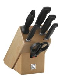 Zwilling - zestaw noży kuchennych w bloku Four Star 4 noże, stalka, blok, nożyce