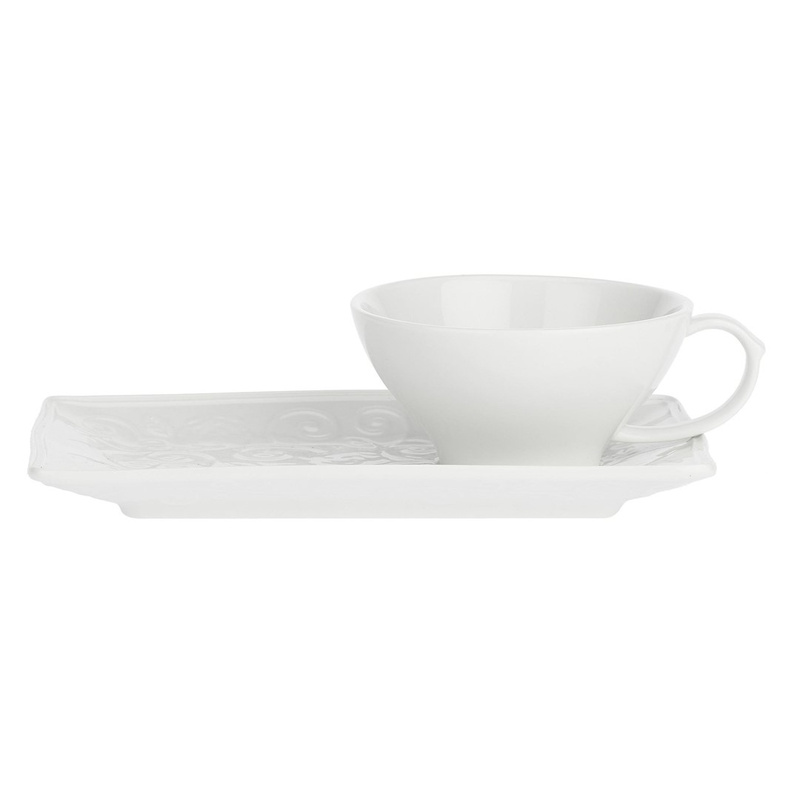 Tazzina da caffè espresso con piattino Signum, Porcellana, Blu | Swarovski