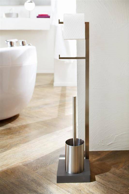 Blomus -  stojak na papier toaletowy 2 rolki i szczotka do WC Menoto mat