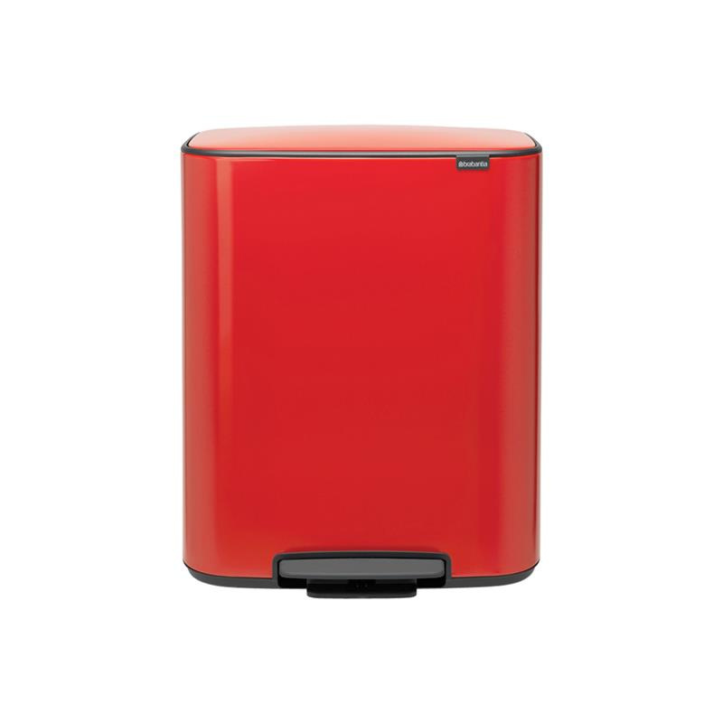 Brabantia - Kosz na śmieci pedałowy Bo 2x30L czerwony Passion Red