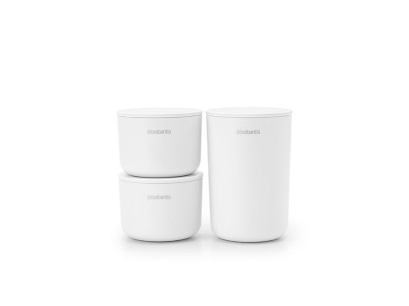 Brabantia - Zestaw pojemników 3-szt. ReNew biały