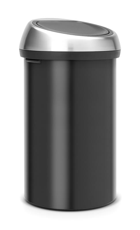 Brabantia - kosz na śmieci Touch Bin - 60 L, czarny - pokrywa stal matowa FPP