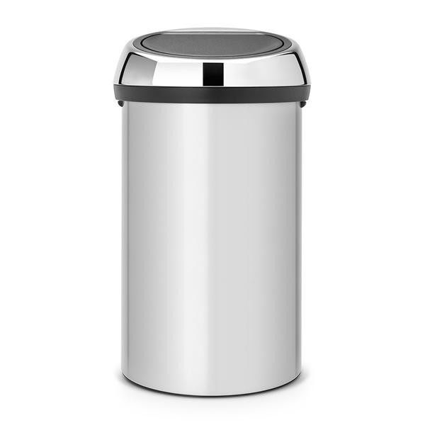 Brabantia - kosz na śmieci Touch Bin - 60 L, szary - pokrywa stal polerowana