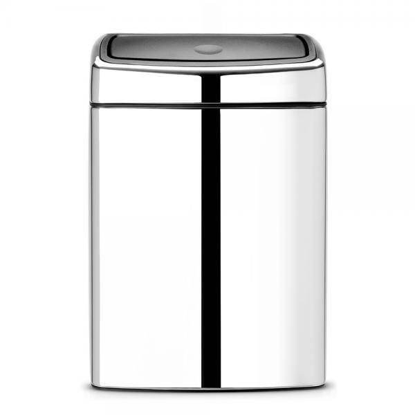 Brabantia - kosz na śmieci Touch Bin prostokątny - 10 L, stal polerowana