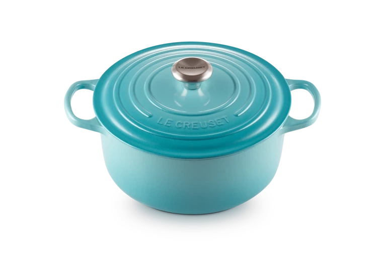 Le Creuset - brytfanna żeliwna emaliowana Signature okrągła 26 cm 5,3 l karaibska