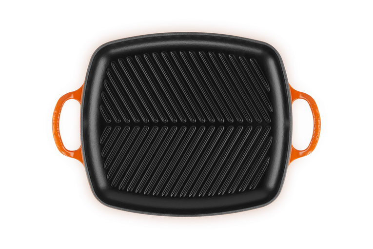 Le Creuset - płyta grillowa prostokątna patelnia żeliwna płomienny 30 cm