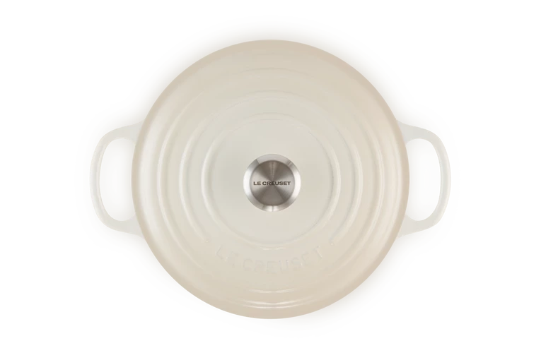 LeCreuset - brytfanna żeliwna emaliowana Signature okrągła 26 cm 5,3 l meringue