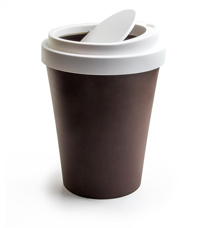 Qualy - Kosz na śmieci Mini Coffe 3700ml brązowy