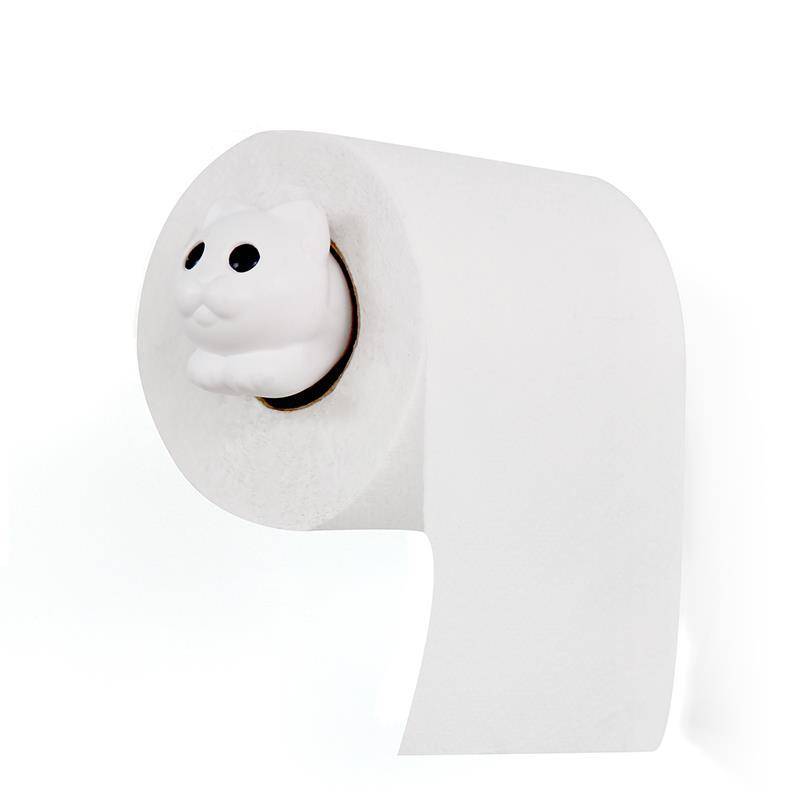 Qualy - Uchwyt na papier toaletowy Roll Meo biały