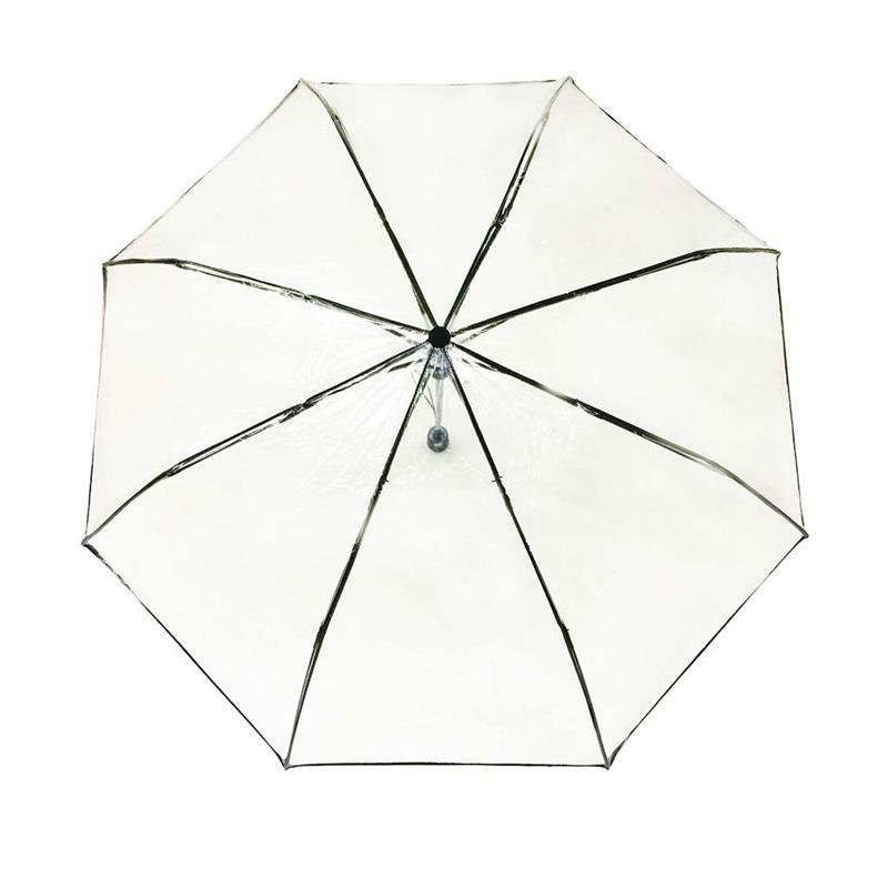 Smati - Składany parasol przezroczysty, czarna bordiura