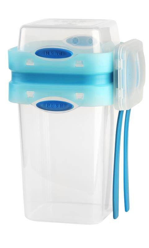 Vialli Design - Pojemnik ze sztućcami 230+650ml Foodie  niebieski