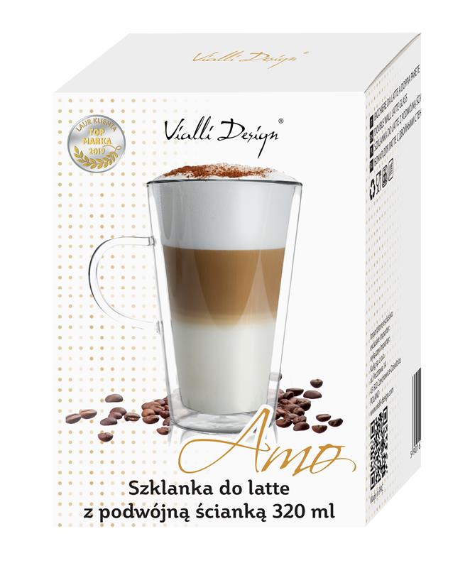Vialli Design - Szklanka do latte z podwójną ścianką Amo 320 ml
