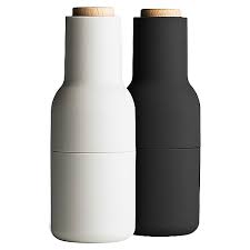 Zestaw młynków do soli i pieprzu Bottle Grinder Menu Ash/Carbon bukowe pokrywki