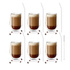 Vialli Design - Zestaw 6 szklanek Amo 400ml i 6 słomek szklanych 23cm białych